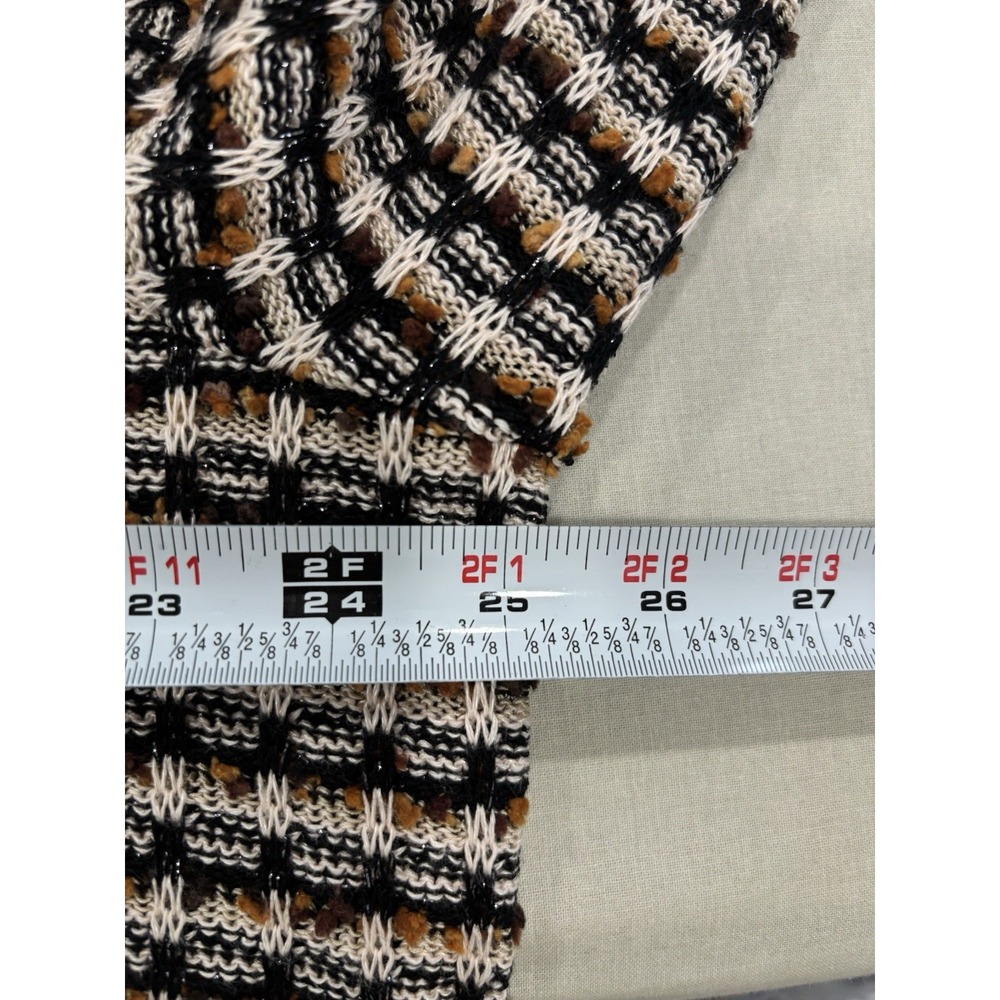 NEW Ava Golf Italy Tweed Wool Metallic Button Cardigan 3X Black Gold Old Money - Picture 7 of 8